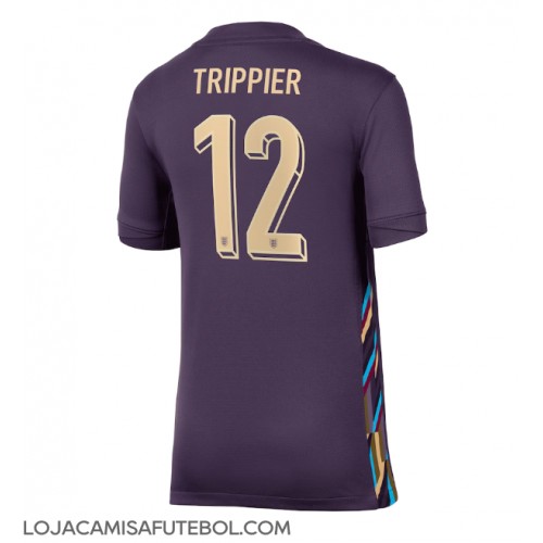 Camisa de Futebol Inglaterra Kieran Trippier #12 Equipamento Secundário Mulheres Europeu 2024 Manga Curta